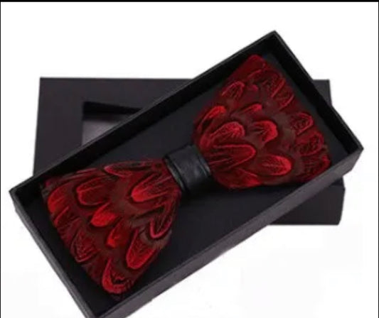 Feather bow tie